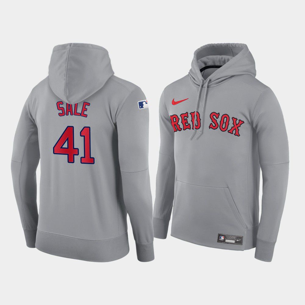 Men Boston Red Sox #41 Sale gray road hoodie 2021 MLB Nike Jerseys